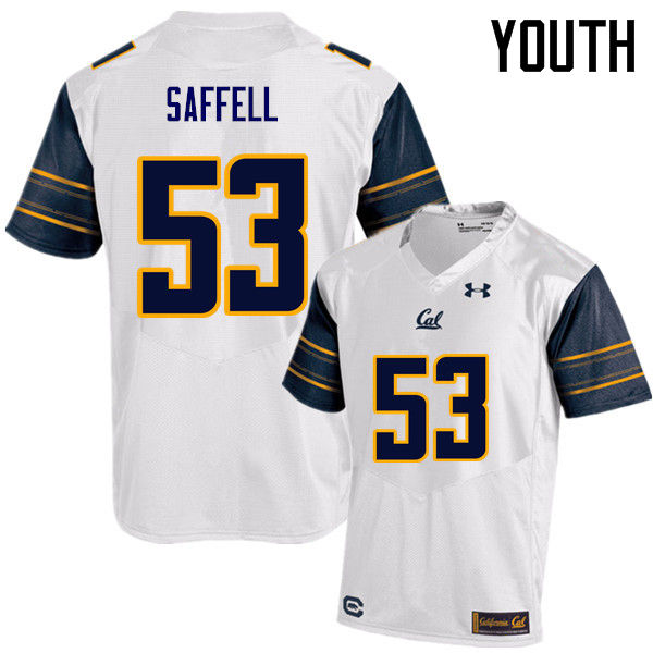 Youth #53 Michael Saffell Cal Bears (California Golden Bears College) Football Jerseys Sale-White
